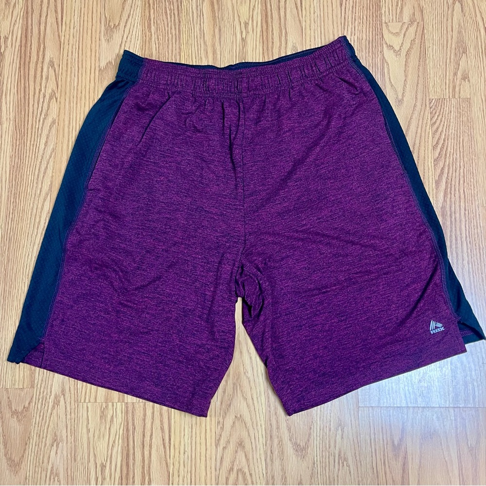 RBX Men's Maroon and Black Athletic Shorts